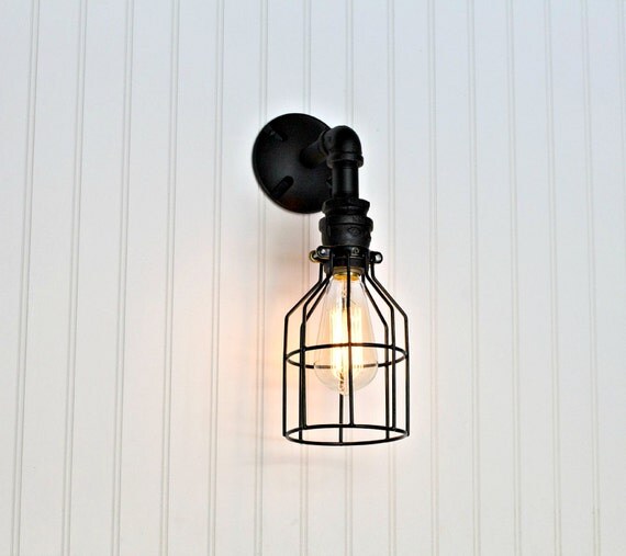 Black Industrial Wall Sconce 1 - Restaurant - Bar - iD Lights