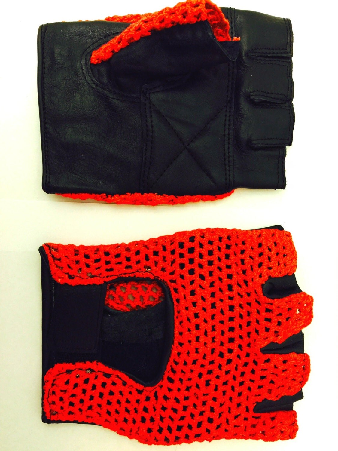 Genuine leather crochet bicycle gloves Haute Juice