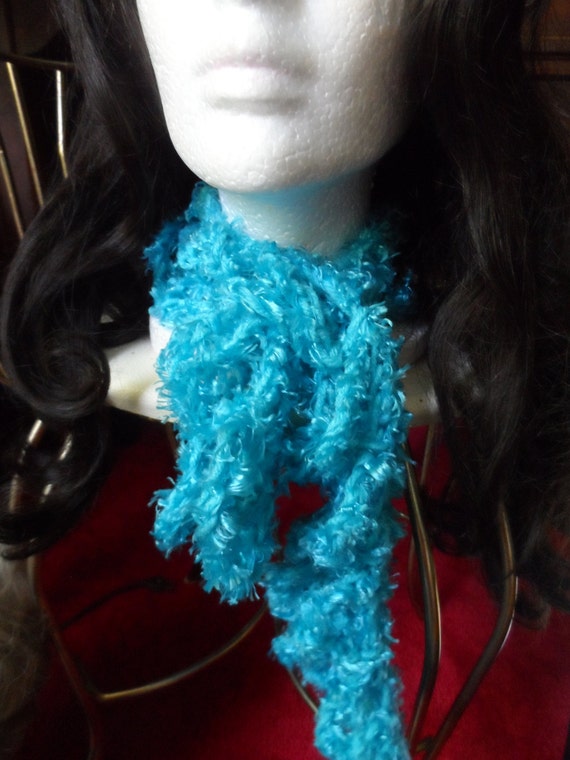 blue boa scarf