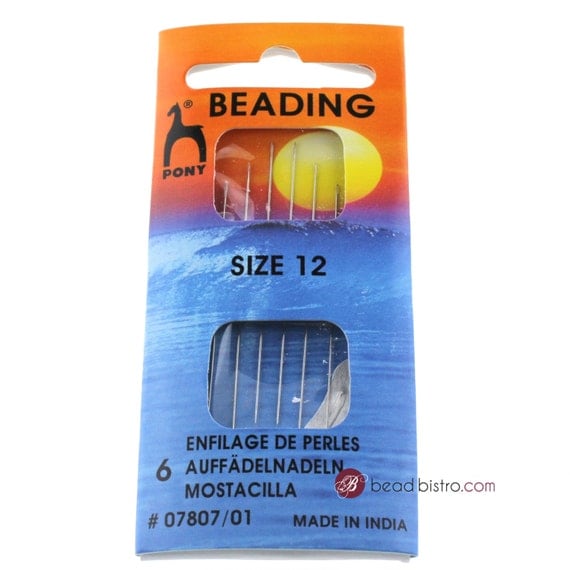 PONY SIZE 12 Regular Beading Needles 6 Needles