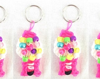 4 Fruity Chewy Bubblegum Machine Keyring Handcrafted Rainbow Loom Rubber Bands Backpack Accessory Bubblegum Birthday Party Party Favors