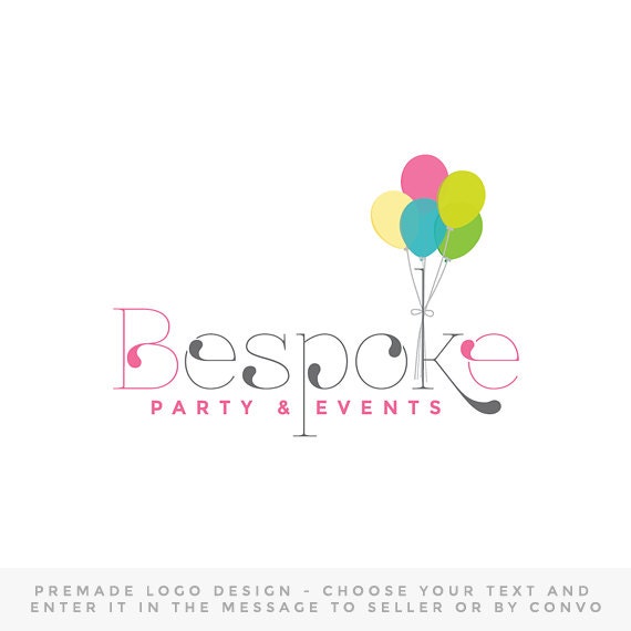 Items similar to Premade logo design - custom party planner logo