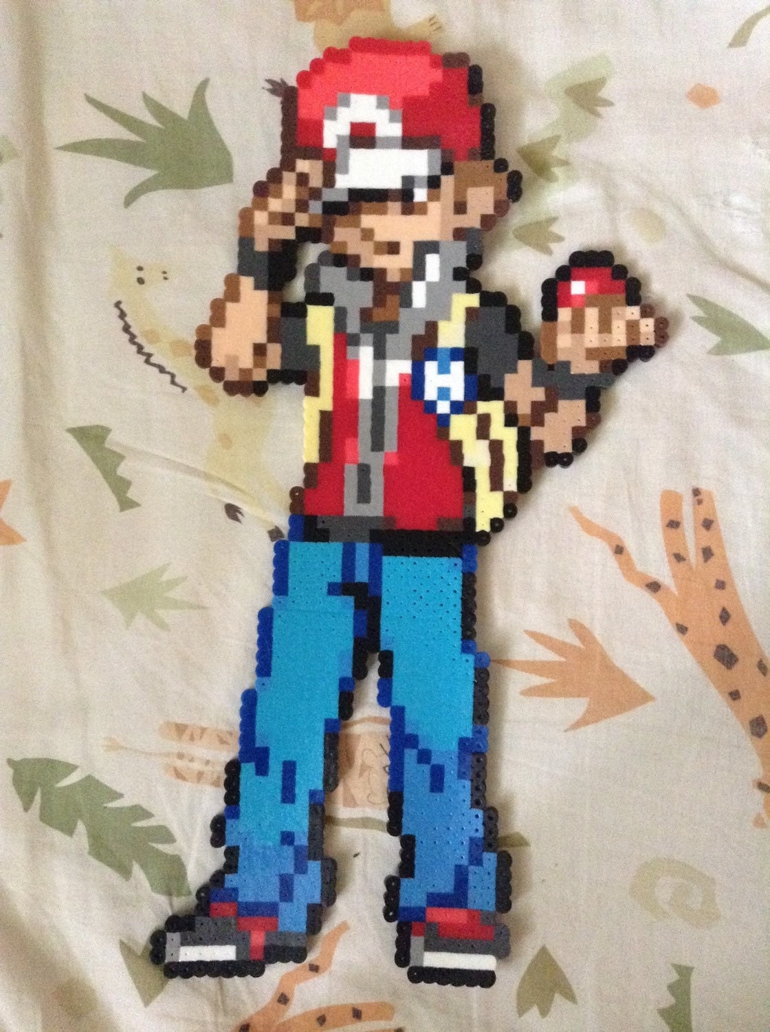 Pokemon Trainer Red Perler Bead Sprite