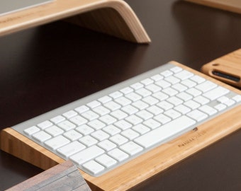 Bamboo Bluetooth Apple Wireless Keyboard holder - Desk Collection