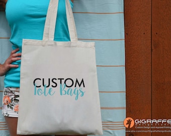 Custom 6 oz Tote bags - Reusable canvas tote bag - Custom wedding totes - Custom design - Promotional Gift Bags - Custom canvas tote.