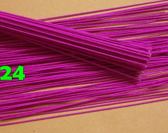 100 Wire Stems--Gauge#24-- (Length 12" X 0.8 mm) Floral Wire Flower Stem Artificial, Artificial Stems, Floral Stem, Fuchsia Wire Stems.