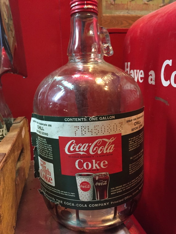 Vintage Coca Cola Coke Syrup Bottle With Label One Gallon