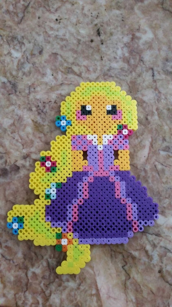 Rapunzel perler beads by HeatherWsCorner on Etsy