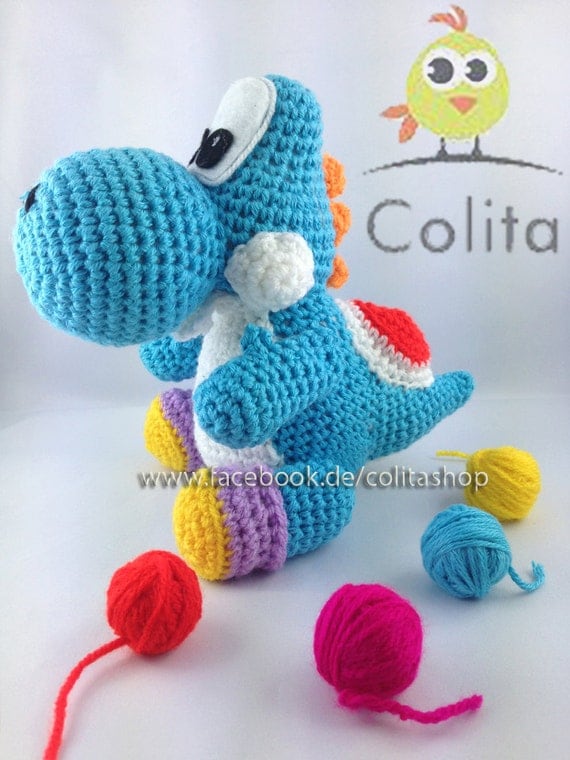 Yoshi Pattern crochet Amigurumi Wolly German English PDF