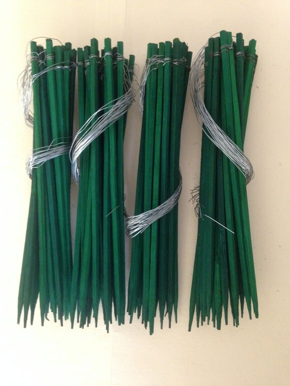 Green Bamboo Floral Picks with Wire for Floral by MacraStar