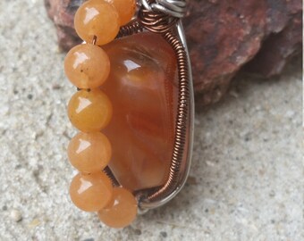 Amber Wire Wrapped Pendant