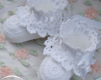 Crochet Pattern Lace Baby Booties