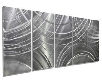 Silver & Black Abstract Metal Wall Art by JonAllenMetalArt