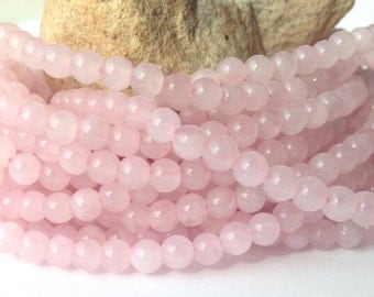 4mm Rose Quartz Beads, 4mm Round Pink Beads, Pink Bead, One full Strand, Approx 100 beads, small pink beads, Wholesale beads
