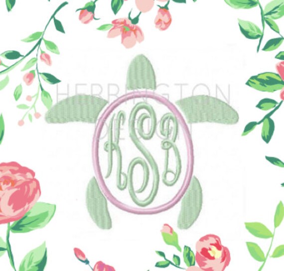 Preppy Turtle Applique Design Machine Embroidery Frame BX instant ...