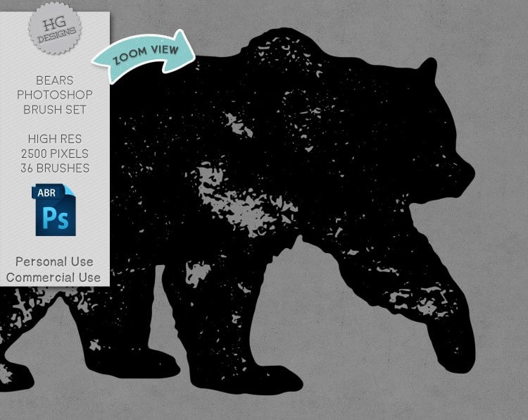 Bear Brushes Commercial Use by HeatherGreenDesigns