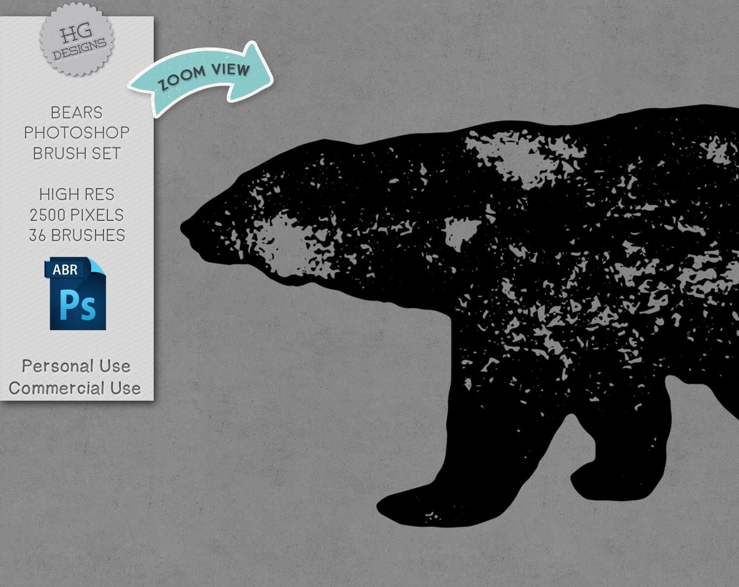 Bear Brushes Commercial Use by HeatherGreenDesigns