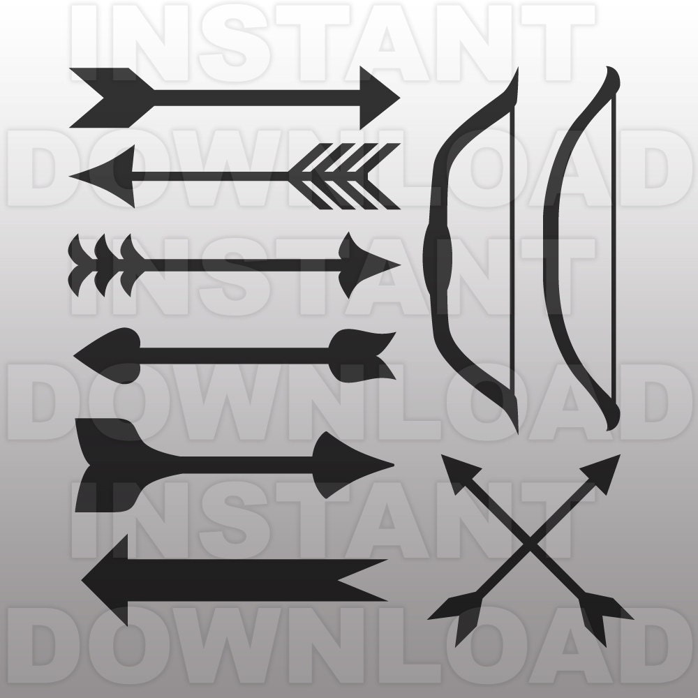 Download Bows and Arrows SVG File Cutting Template Clip Art for