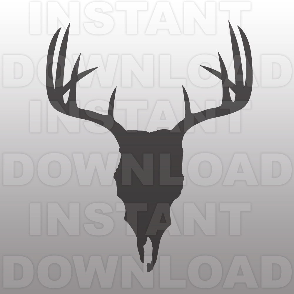 Download Deer Skull with Antlers SVG File Cutting Template-Silhouette