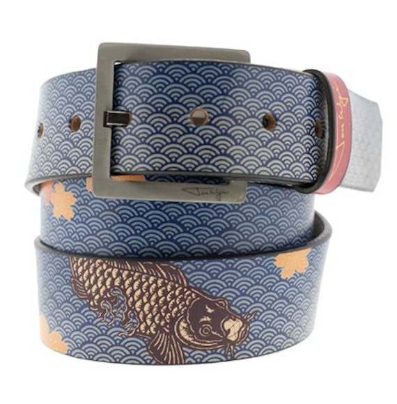 Koi Leather Belt Koi Fish Leather Belt Koi Fish Belt by JonWye