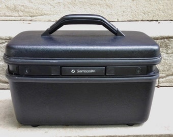 Train Case BLACK Samsonite Vintage KEY MOD 60s