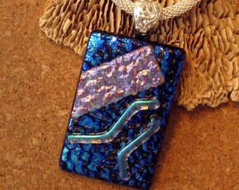 Dichroic Pendant - Dichroic Necklace - Fused Glass Pendant - Fused Glass Jewelry - Dichroic Jewelry - Glass Pendant