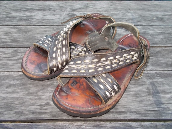 Vintage Huaraches Mexican Sandals  Rubber  Tire  Soles Rare and