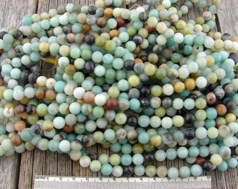 8mm Amazonite Beads, 8mm Flower Amazonite Beads, Multicolor Amazonite Smooth Round Beads 8 mm, Natural Gemstone Round Beads