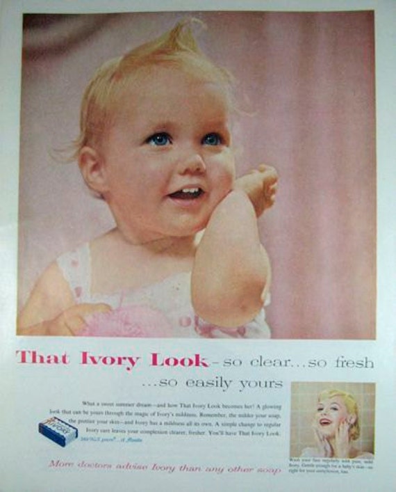 Items similar to Baby Girl, Ivory Soap, Retro, Soap Ads, Advertising ...