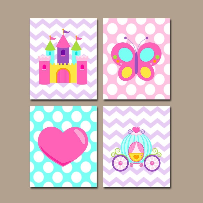 Princess Wall Art CANVAS or Prints Baby Girl Nursery Wall