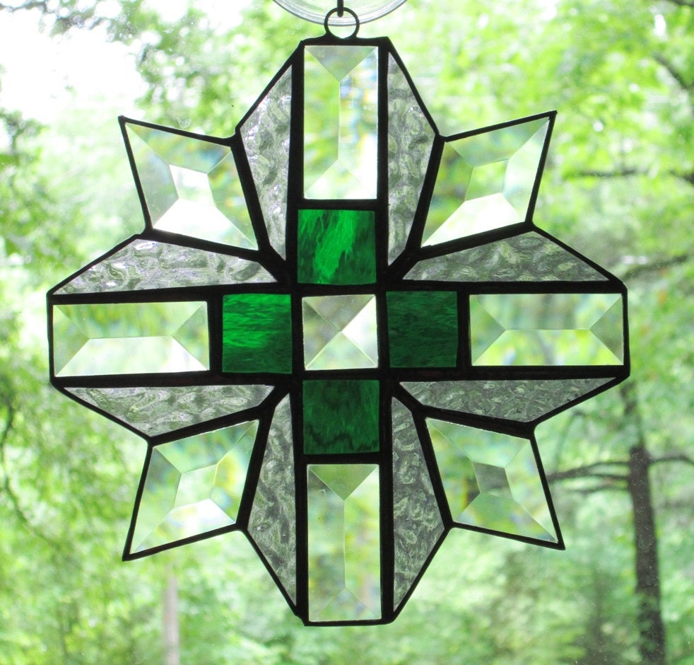 Stained Glass Suncatcher Cross Quilt by CartersStainedGlass