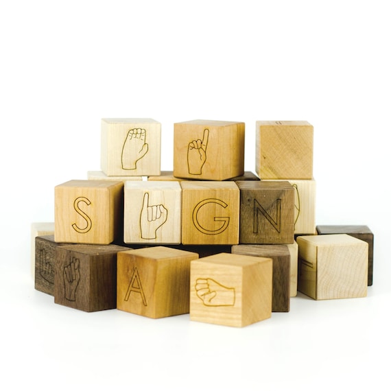 ASL Alphabet Blocks Toy American Sign Language Blocks ASL