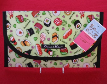 Sushi Please Diaper and Wipes Case Holder Clutch