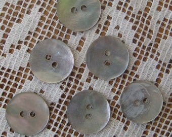 Pearl Buttons 12 Small Pale Gray Mother Of Pearl Buttons HK 3