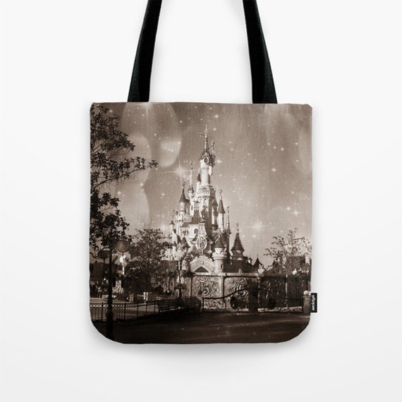 Tote Bag, Disneyland Paris, Tinkerbell Castle, Happy, Sunny, Beach Tote
