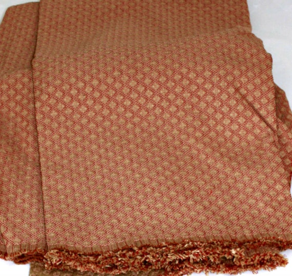 Vintage Upholstery Fabric Rust & Cream by AnotherTimeAntiques