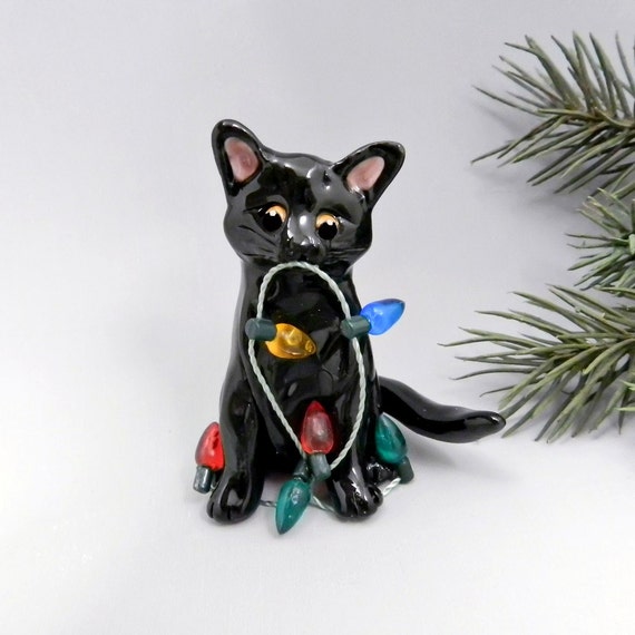 black cat christmas ornament figurine lights by themagicsleigh black cat christmas ornament figurine lights by themagicsleigh