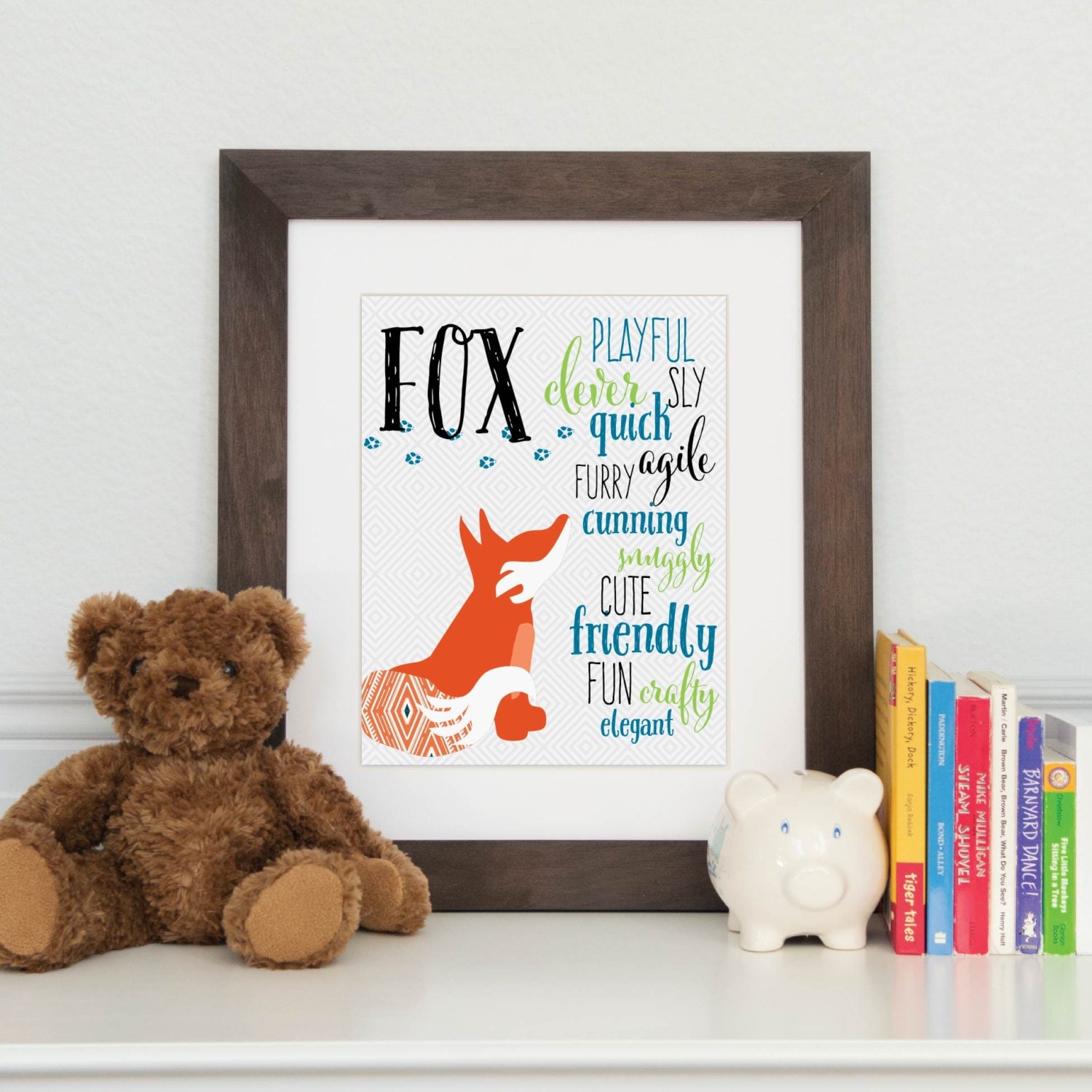 Fox Nursery Decor Woodland Nursery Art Rustic Nursery Wall