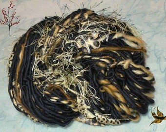Handspun Art Yarn / Leopard / Africa Collection by Fiber Artist GERRY