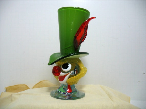 Vintage Murano Glass Clown Head Vase Italian Art By That70sshoppe