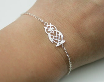 Sterling Silver Owl Bracelet