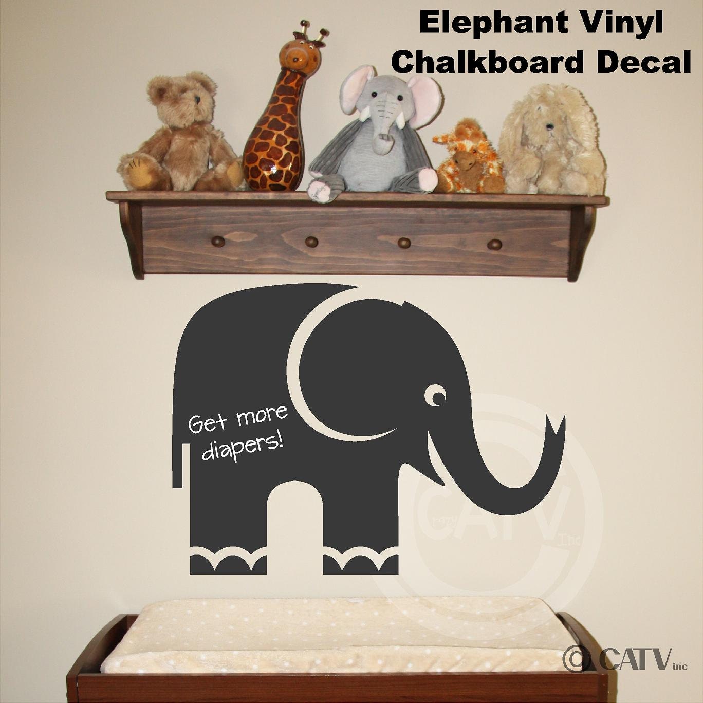 Chalkboard Elephant Wall Decal Self Adhesive large vinyl