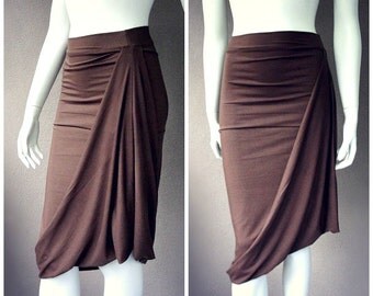 Tucked in skirt, organic cotton handmade women's clothing, handmade skirt, unique skirt, organic cotton skirt
