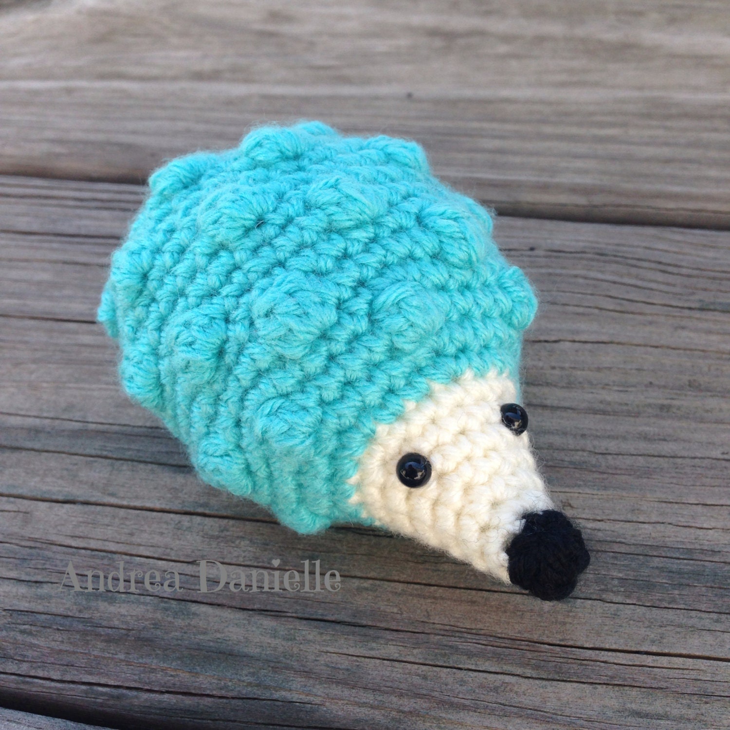 Crochet Hedgehog Toy Amigurumi: Turquoise Cream