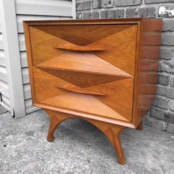 Mid Century Modern Maple Nightstand by asburyparkvintage on Etsy