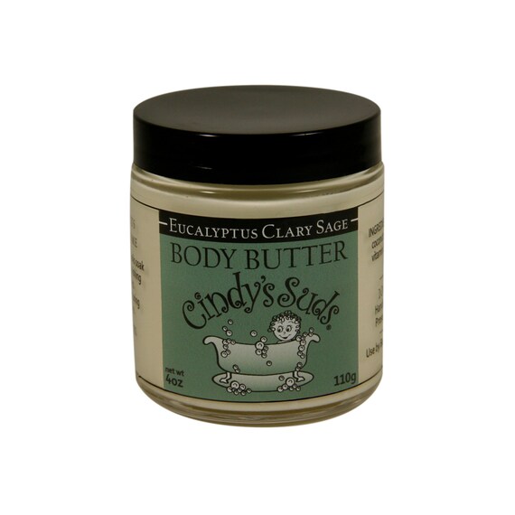 butter coconut e shea oil vitamin oz, Eucalyptus 100 Preservative Body and Clary Natural Sage Butter, 4