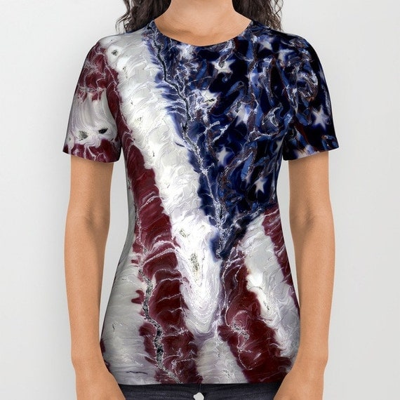 Designer American Apparel American Flag Clothing Shirt Top