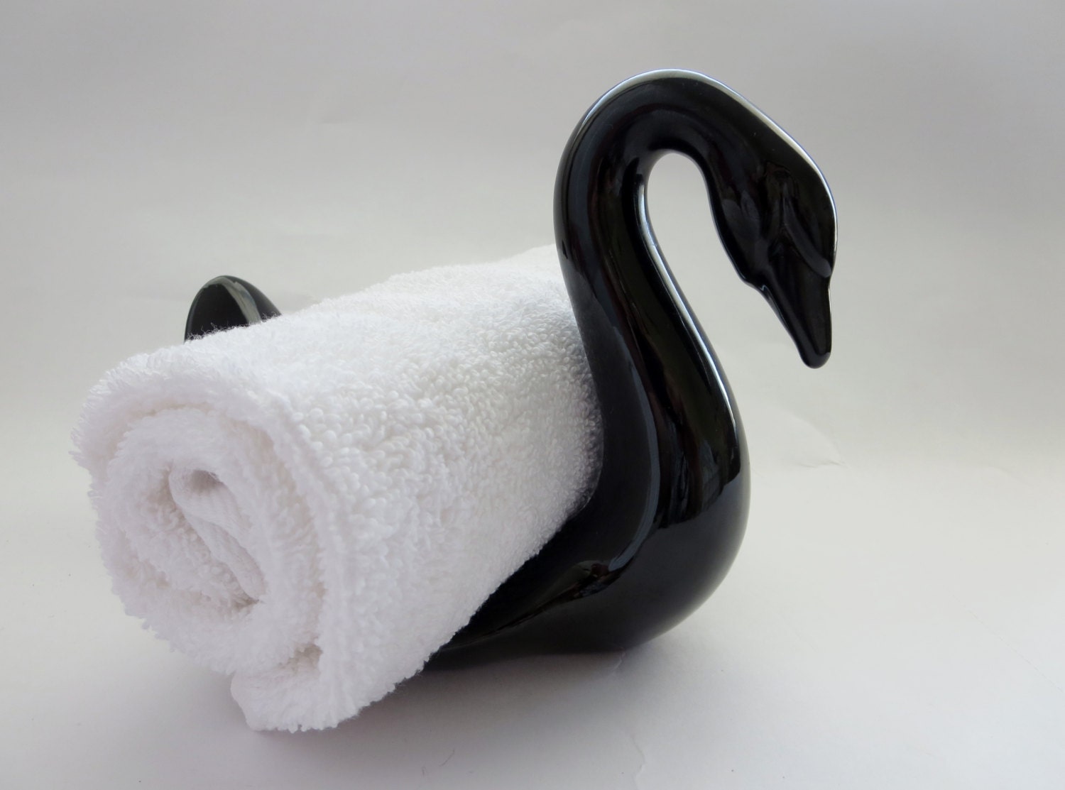 Swan Towel Holder Vintage Black Swan Hand Towel Holder made