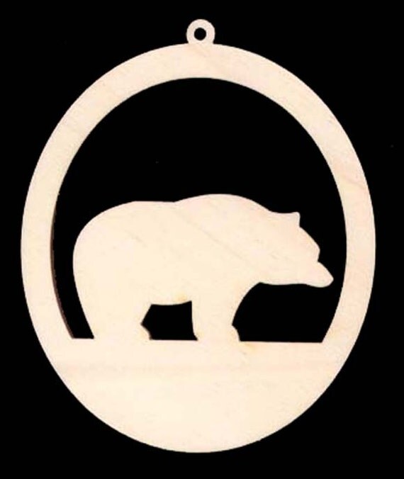 Bear Animal shape Unfinished Craft Wood Cutout 440