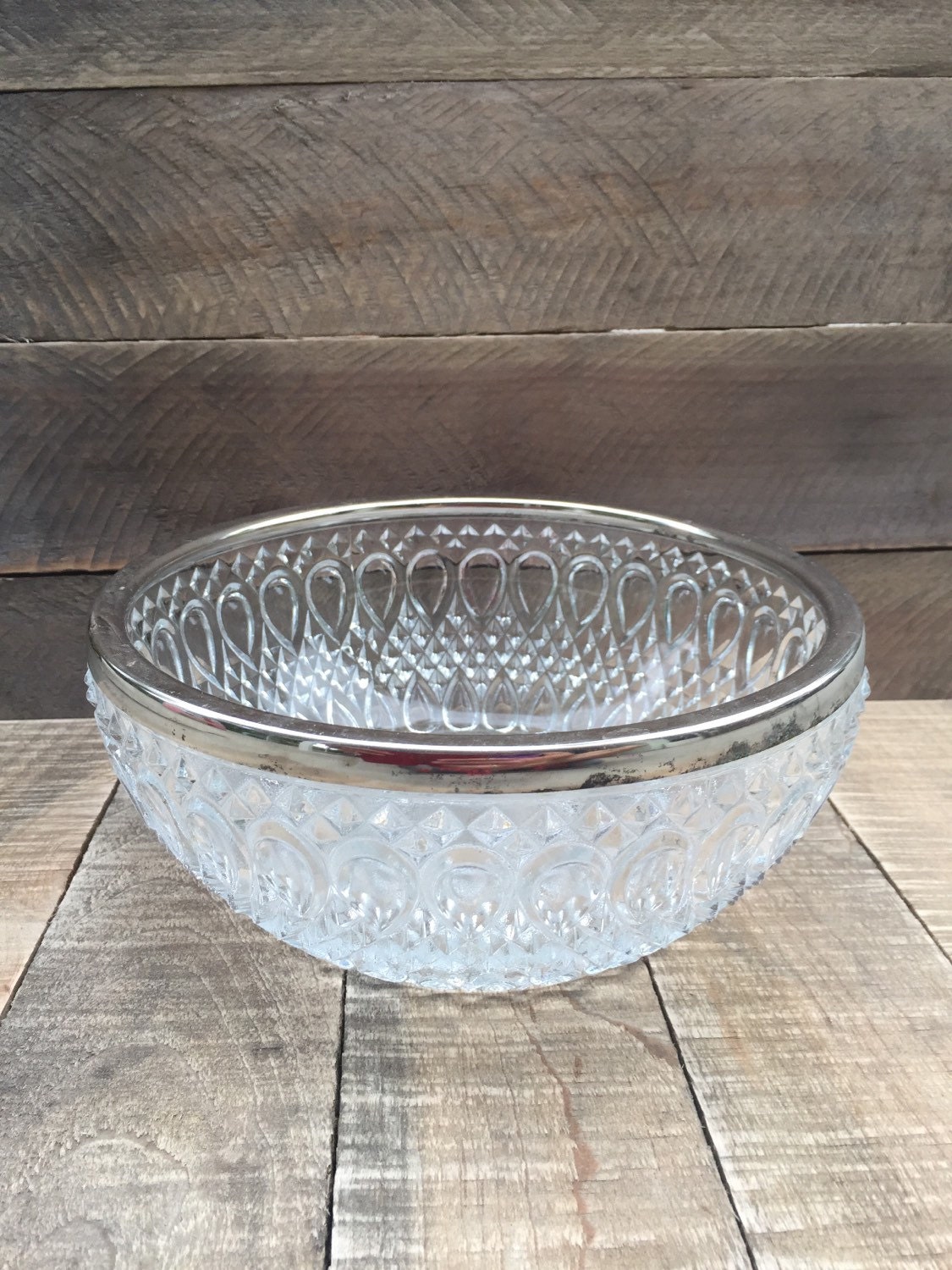 Cut Glass Bowl, Heavy Cut Glass Serving Bowl Haute Juice